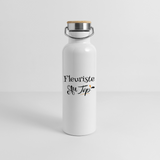 Gourde isotherme - Fleuriste au Top - 3 tailles - Cadeau Durable - Cadeau Personnalisable - Cadeaux-Positifs.com -blanc-500 ml-