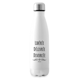 Gourde isotherme - Libérée Délivrée Divorcée - Cadeau Durable - Cadeau Personnalisable - Cadeaux-Positifs.com -blanc-500 ml-