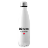 Bouteille isotherme - Biquette d'amour - Cadeau Durable & Tendre - Cadeau Personnalisable - Cadeaux-Positifs.com -blanc-500 ml-