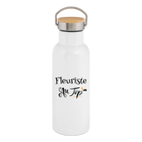 Gourde isotherme - Fleuriste au Top - 3 tailles - Cadeau Durable - Cadeau Personnalisable - Cadeaux-Positifs.com -blanc-500 ml-