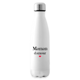 Bouteille isotherme - Maman d'amour - Cadeau Durable & Tendre - Cadeau Personnalisable - Cadeaux-Positifs.com -blanc-500 ml-