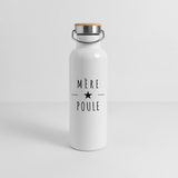 Gourde isotherme - Mère Poule - 3 tailles - Cadeau Durable - blanc