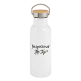 Gourde isotherme - Inspecteur au Top - 3 tailles - Cadeau Durable - Cadeau Personnalisable - Cadeaux-Positifs.com -blanc-500 ml-