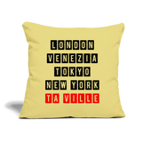 Coussin et housse de 45 x 45 cm ville noir - Cadeau Personnalisable - Cadeaux-Positifs.com -jaune délavé-taille unique-