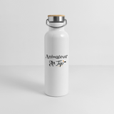 Gourde isotherme - Animateur au top - 3 tailles - Cadeau Durable - Cadeau Personnalisable - Cadeaux-Positifs.com -blanc-500 ml-
