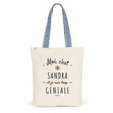 Tote Bag Premium - Sandra est trop Géniale - 2 Coloris - Cadeau Durable - face_0