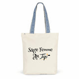 Tote Bag Premium - Sage Femme au Top - 2 Coloris - Cadeau Durable - Cadeau Personnalisable - Cadeaux-Positifs.com -Bleu-