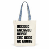 Tote Bag Premium à personnaliser avec votre Ville - 2 Coloris - Cadeau Personnalisable - Cadeau Personnalisable - Cadeaux-Positifs.com -Bleu-