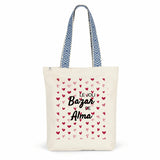 Tote Bag Premium - Le joli Bazar de Alma - Cadeau Durable - Cadeau Personnalisable - Cadeaux-Positifs.com -Bleu-