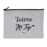 Pochette - Tutrice au Top - Matières recyclées - 2 coloris - Cadeau Durable - Cadeau Personnalisable - Cadeaux-Positifs.com -Gris-