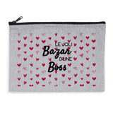 Pochette - Le joli Bazar d'une Boss - 2 coloris - Cadeau Original - Cadeau Personnalisable - Cadeaux-Positifs.com -Gris-