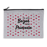 Pochette - Le Joli Bazar d'une Princesse - 2 Coloris - Cadeau eco-responsable - Cadeau Personnalisable - Cadeaux-Positifs.com -Gris-