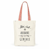 Tote Bag Premium - Aubane est trop Géniale - 2 Coloris - Cadeau Durable - Cadeau Personnalisable - Cadeaux-Positifs.com -Bleu-