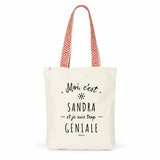 Tote Bag Premium - Sandra est trop Géniale - 2 Coloris - Cadeau Durable - face_1