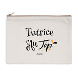 Pochette - Tutrice au Top - Matières recyclées - 2 coloris - Cadeau Durable - Cadeau Personnalisable - Cadeaux-Positifs.com -Naturel-