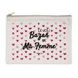 Pochette - Le joli Bazar de Ma Femme - 2 coloris - Cadeau Original - Cadeau Personnalisable - Cadeaux-Positifs.com -Naturel-
