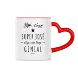 Mug Coeur - Super José est trop Génial - 2 Coloris - Cadeau Personnalisé - Cadeau Personnalisable - Cadeaux-Positifs.com -Rouge-