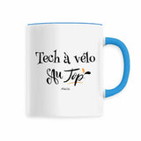 Mug - Tech à vélo au Top - 6 Coloris - Cadeau Original - Cadeau Personnalisable - Cadeaux-Positifs.com -Bleu-