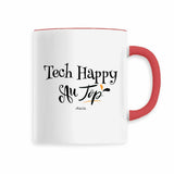 Mug - Tech Happy au Top - 6 Coloris - Cadeau Original - Cadeau Personnalisable - Cadeaux-Positifs.com -Rouge-