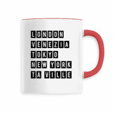 Mug ta ville - Cadeau Personnalisable - Cadeaux-Positifs.com -Rouge-