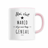 Mug - Marco est trop Génial - 6 Coloris - Cadeau Original - Cadeau Personnalisable - Cadeaux-Positifs.com -Rose-