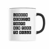 Mug ta ville - Cadeau Personnalisable - Cadeaux-Positifs.com -Noir-