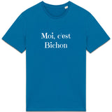 T-Shirt - Moi c'est Bichon - Coton Bio - 8 Coloris - Cadeau Original - Cadeau Personnalisable - Cadeaux-Positifs.com -Bleu-XS-