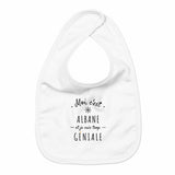 Bavoir - Albane est trop Géniale - 3 Coloris - Cadeau Original - face_blanc