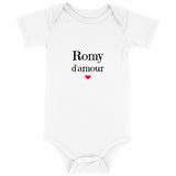 Body - Romy d'amour - 3 Coloris - 0 à 18 mois - Cadeau Original - Cadeau Personnalisable - Cadeaux-Positifs.com -Blanc-0-3-