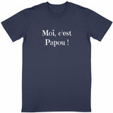 T-Shirt - Moi c'est Papou - 5 Coloris - Cadeau Original - Cadeau Personnalisable - Cadeaux-Positifs.com -Bleu Marine-S-