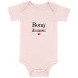 Body - Romy d'amour - 3 Coloris - 0 à 18 mois - Cadeau Original - Cadeau Personnalisable - Cadeaux-Positifs.com -Rose-0-3-