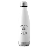 Bouteille isotherme - Laurie est trop Géniale - Cadeau Durable - Cadeau Personnalisable - Cadeaux-Positifs.com -blanc-