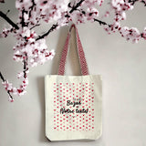 Tote Bag Premium à personnaliser - Le Joli Bazar de XXX - 2 Coloris - Cadeau Personnalisable - Cadeau Personnalisable - Cadeaux-Positifs.com -Rouge-