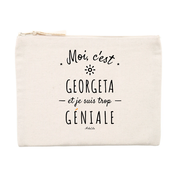 Pochette - Georgeta est trop Géniale - Cadeau Original & Durable - Cadeau Personnalisable - Cadeaux-Positifs.com -Unique-Beige-