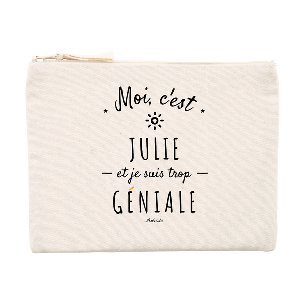 Pochette - Julie est trop Géniale - Cadeau Original & Durable - Cadeau Personnalisable - Cadeaux-Positifs.com -Unique-Beige-