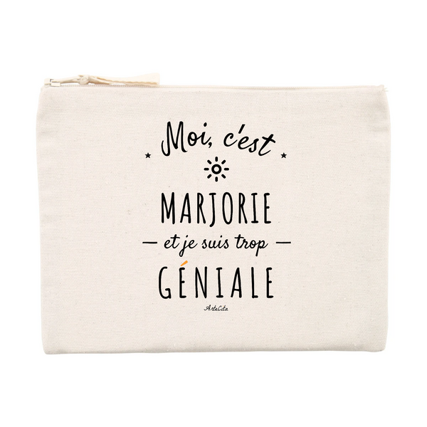 Pochette - Marjorie est trop Géniale - Cadeau Original & Durable - Cadeau Personnalisable - Cadeaux-Positifs.com -Unique-Beige-