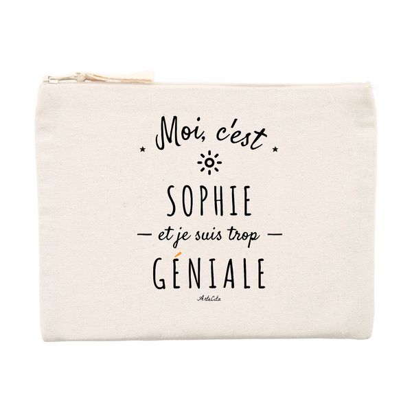 Pochette - Sophie est trop Géniale - Cadeau éco-responsable - Cadeau Personnalisable - Cadeaux-Positifs.com -Unique-Beige-