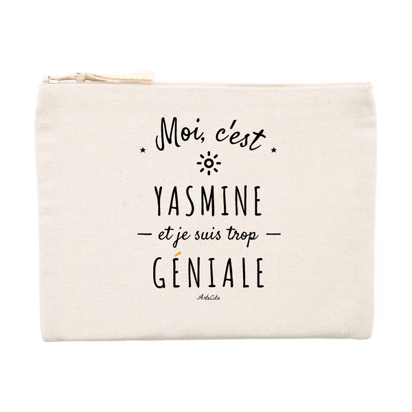 Pochette - Yasmine est trop Géniale - Cadeau éco-responsable - Cadeau Personnalisable - Cadeaux-Positifs.com -Unique-Beige-
