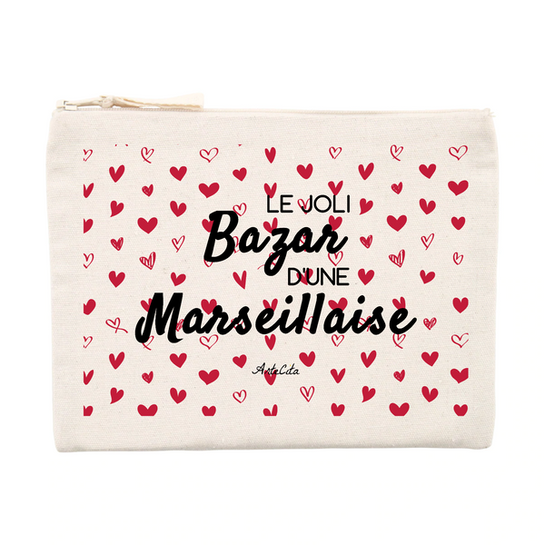 Pochette - Le joli Bazar d'une Marseillaise - Cadeau Durable & Original - Cadeau Personnalisable - Cadeaux-Positifs.com -Unique-Beige-