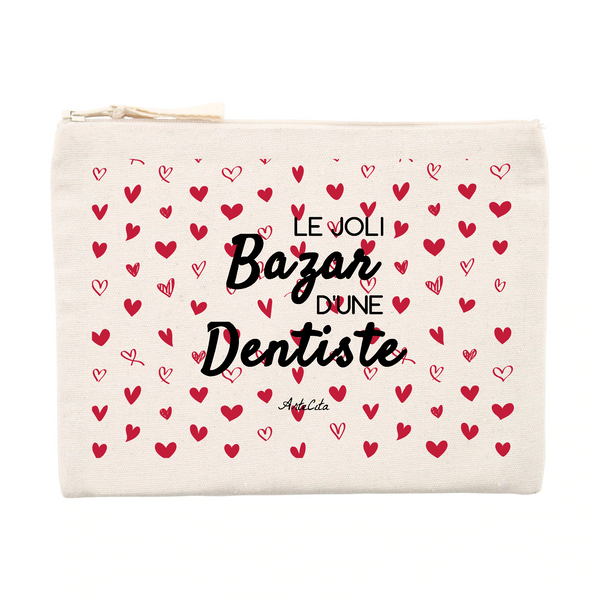 Pochette - Le joli Bazar d'une Dentiste - Cadeau Durable & Unique - Cadeau Personnalisable - Cadeaux-Positifs.com -Unique-Beige-