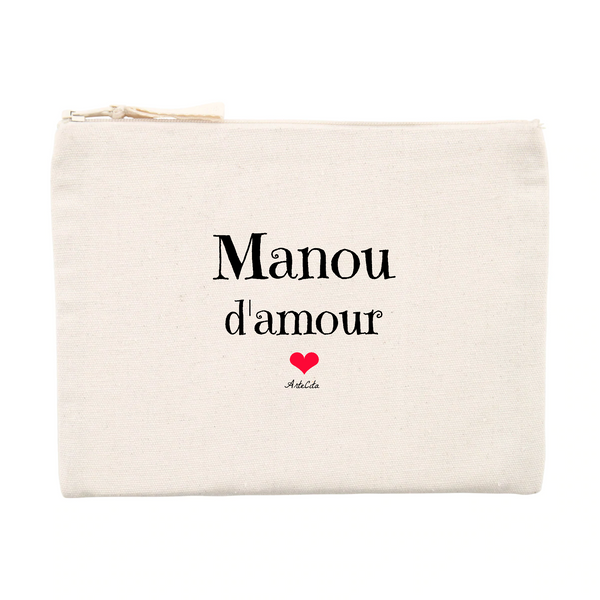 Pochette - Manou d'amour - Matières recyclées - Cadeau Original - Cadeau Personnalisable - Cadeaux-Positifs.com -Unique-Beige-