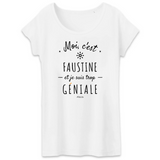 T-Shirt - Faustine est trop Géniale - Coton Bio - Cadeau Original - Cadeau Personnalisable - Cadeaux-Positifs.com -XS-Gris-