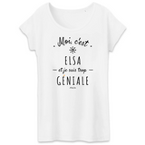T-Shirt - Elsa est trop Géniale - Coton Bio - Cadeau Original - Cadeau Personnalisable - Cadeaux-Positifs.com -XS-Gris-