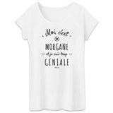 T-Shirt - Morgane est trop Géniale - Coton Bio - Cadeau Original - Cadeau Personnalisable - Cadeaux-Positifs.com -XS-Blanc-