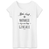 T-Shirt - Nathalie est trop Géniale - Coton Bio - Cadeau Original - Cadeau Personnalisable - Cadeaux-Positifs.com -XS-Gris-