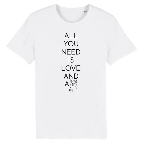 T-Shirt - All you need is Love and a Panda - Unisexe - Coton Bio - Cadeau Original - Cadeau Personnalisable - Cadeaux-Positifs.com -XS-Blanc-