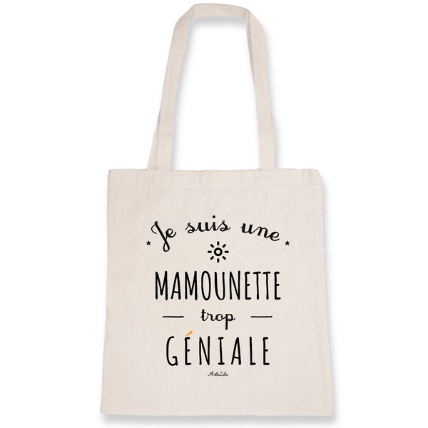 Tote Bag - Une Mamounette trop Géniale - Coton Bio - Cadeau Original - Cadeau Personnalisable - Cadeaux-Positifs.com -Unique-Blanc-