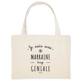 Grand Cabas - Une Marraine trop Géniale - Cadeau Durable - Cadeau Personnalisable - Cadeaux-Positifs.com -Unique-Blanc-