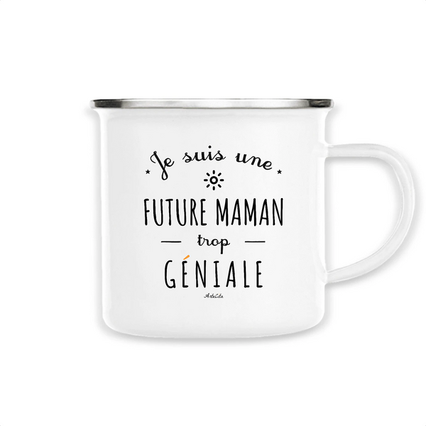 Mug - Une Future Maman trop Géniale - Métal émaillé - Cadeau Original - Cadeau Personnalisable - Cadeaux-Positifs.com -Unique-Blanc-