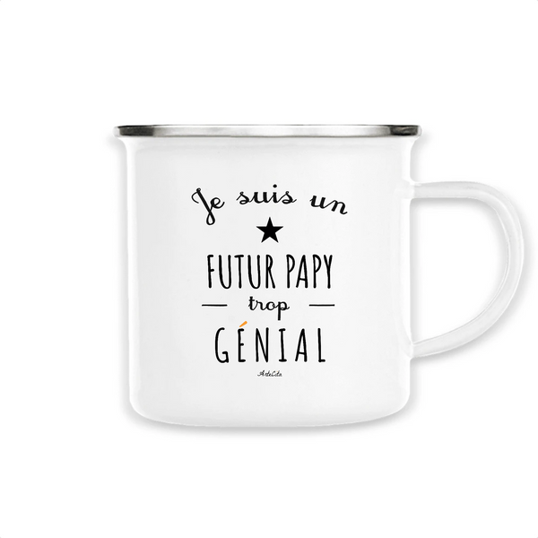 Mug - Un Futur Papy trop Génial - Métal émaillé - Cadeau Original - Cadeau Personnalisable - Cadeaux-Positifs.com -Unique-Blanc-